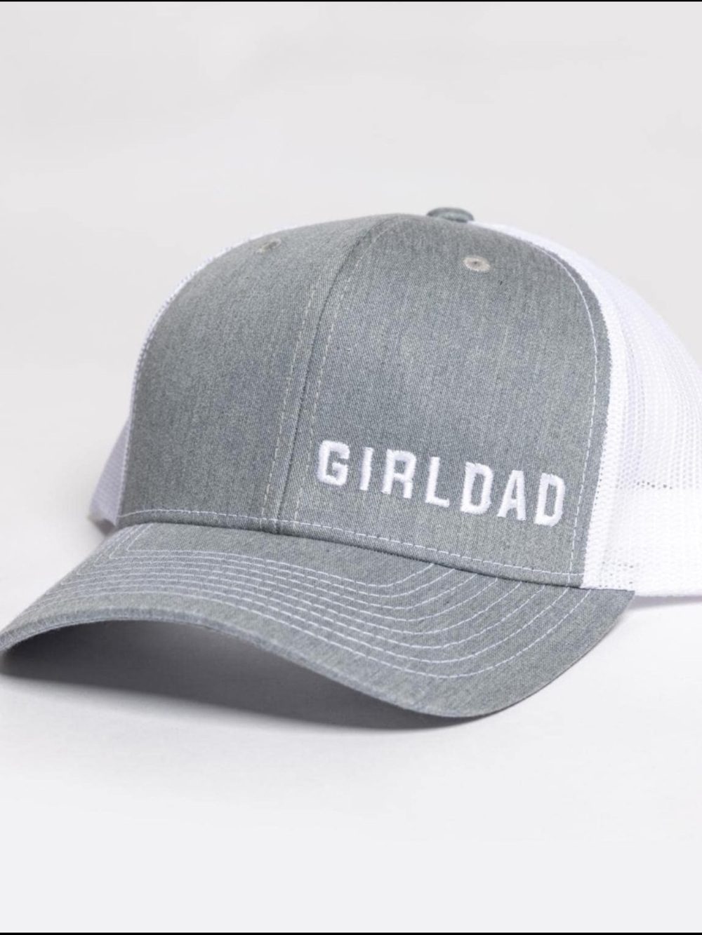 GirlDad Grey & White Trucker Cap